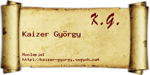 Kaizer György névjegykártya