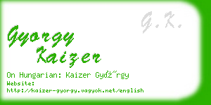 gyorgy kaizer business card